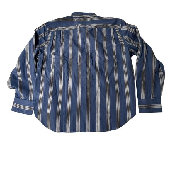 J.Crew Striped Cotton Voile Western Button Down Shirt Blue NWT 14 - Picture 5 of 7